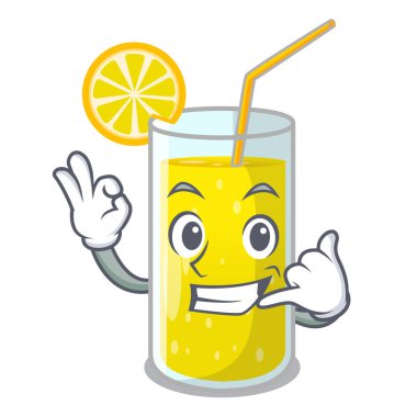 Beni taze limon suyu glas karikatür vektör çizim içinde ara