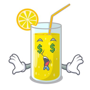 Para göz glas karikatür vektör çizim taze limon suyu