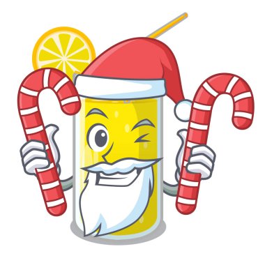 Santa şeker taze limon suyu glas karikatür vektör çizim
