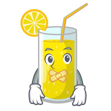 Glas karikatür vektör çizim sessiz taze limon suyu