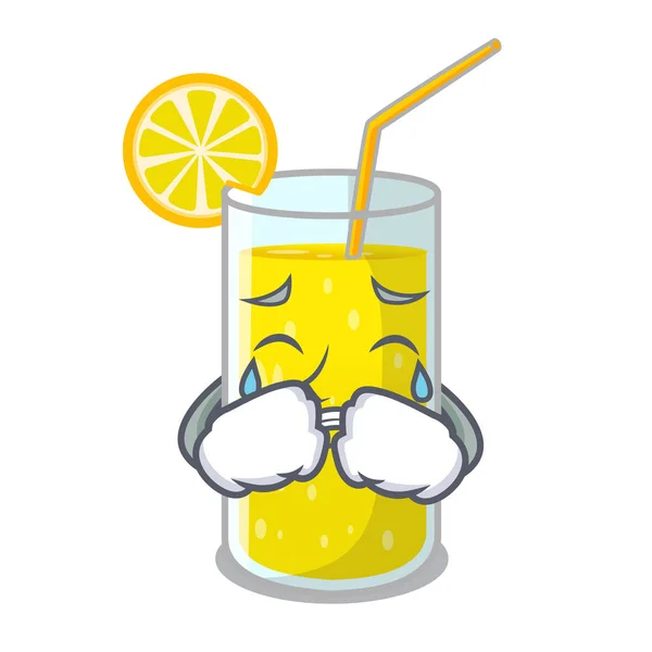 キャラ表ベクトル イラストに泣いているレモン ジュース ガラス — ストックベクタ