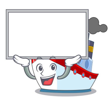 Ulaşım okyanus maskot vektör çizim kadar Yönetim Kurulu gemide