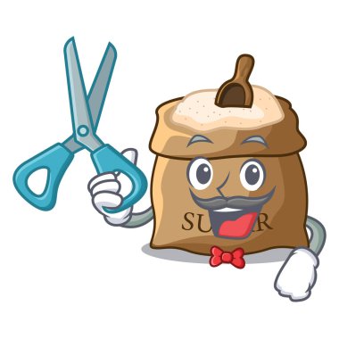 Kuaför şeker çuvalı vektör çizim kepçe çizgi ile