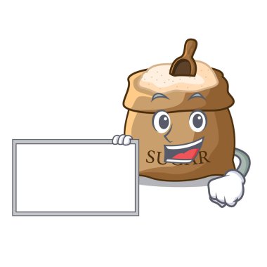 İle Yönetim Kurulu şekerle çuval vektör çizim kepçe karikatür