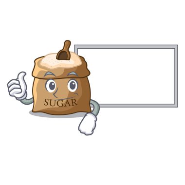 Başparmak yukarıya kurulu şeker çuvalı vektör çizim kepçe çizgi ile