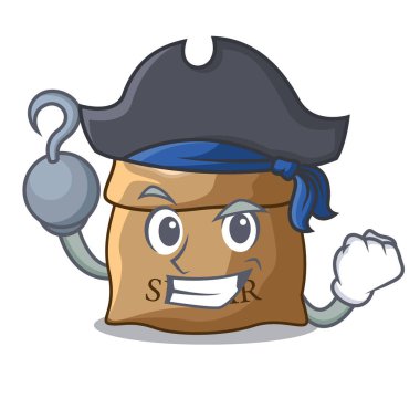 Korsan şeker çuvalı vektör çizim kepçe çizgi ile