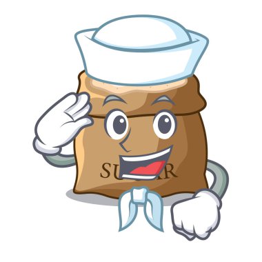 Denizci şeker çuvalı vektör çizim kepçe çizgi ile