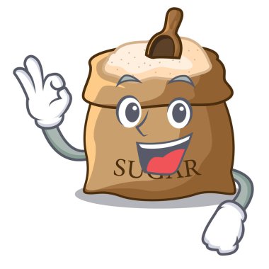 Karakter vektör çizim üzerinde iyi kase ve kaşık şeker