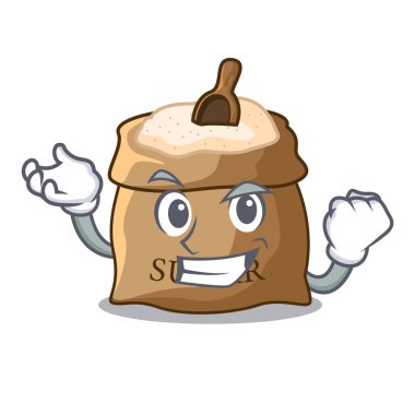 Karakter vektör çizim üzerinde başarılı kase ve kaşık şeker