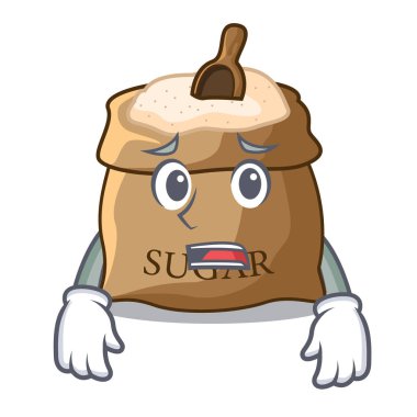 Korkarım bu çuvala maskot vektör çizim üzerinde şeker