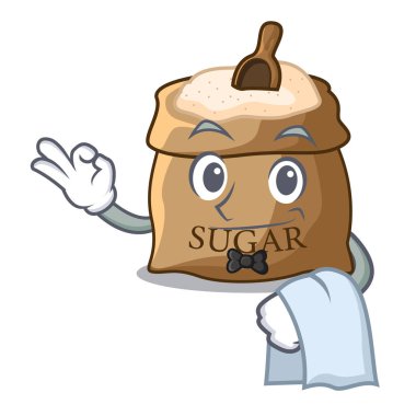 Garson şeker bu çuvala maskot vektör çizim üzerinde