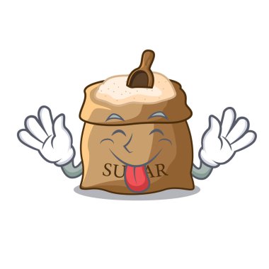 Şeker karikatür vektör illüstrasyon izole kase dışarı dil