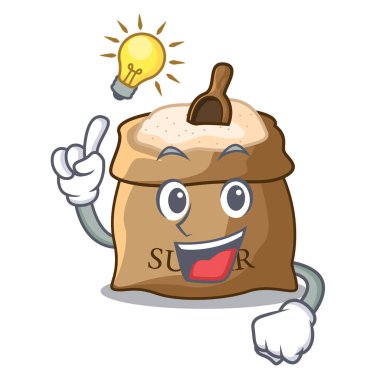 Çizgi film vektör illüstrasyon izole kase içinde bir fikir şeker var