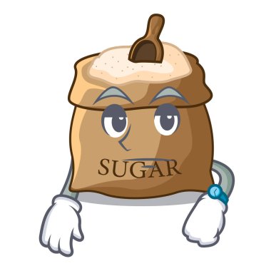 Çizgi film vektör illüstrasyon izole kase şeker bekliyor