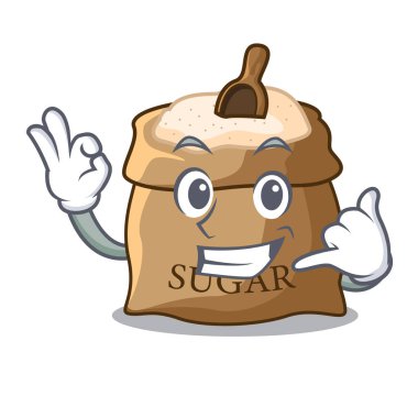 Bana çizgi film vektör illüstrasyon izole kase şeker de