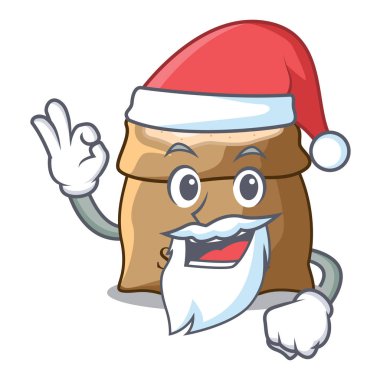 Santa şeker karikatür vektör illüstrasyon izole kase