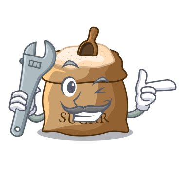 Çizgi film vektör illüstrasyon izole kase mekanik şeker