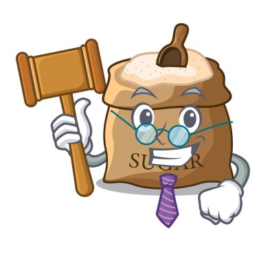 Yargıç şeker karikatür vektör illüstrasyon izole kase