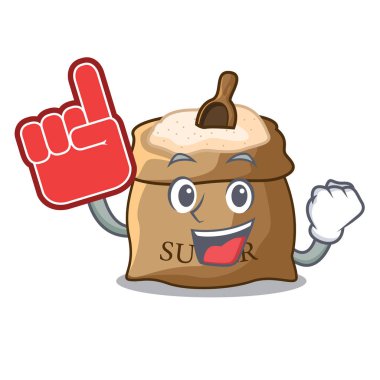 Köpük parmak şeker karikatür vektör illüstrasyon izole kase