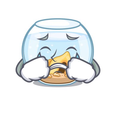 Üzerinde karakter vektör çizim dışında atlama fishbowl ağlıyor