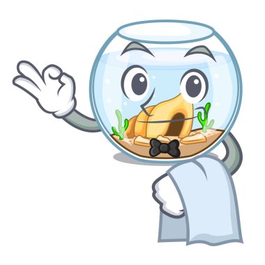 Garson fishbowl üzerinde karakter vektör çizim dışında atlama