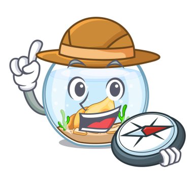 Explorer fishbowl üzerinde karakter vektör çizim dışında atlama