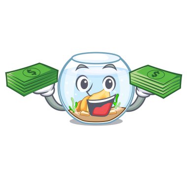 Para fishbowl üzerinde karakter vektör çizim dışında atlama