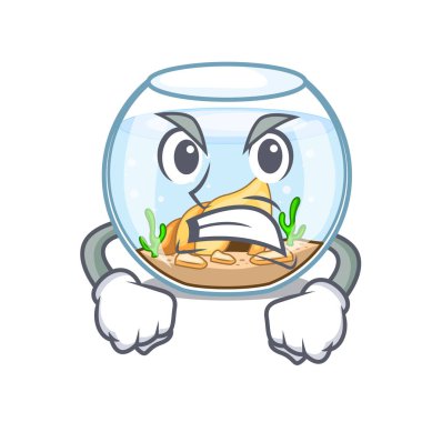 Kızgın fishbowl üzerinde karakter vektör çizim dışında atlama