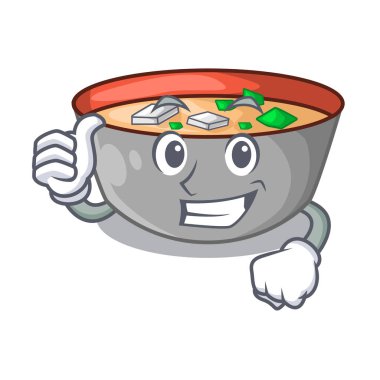 Asya çorba Kupası maskotu vektör illustrartion üzerinde izole yaşasın