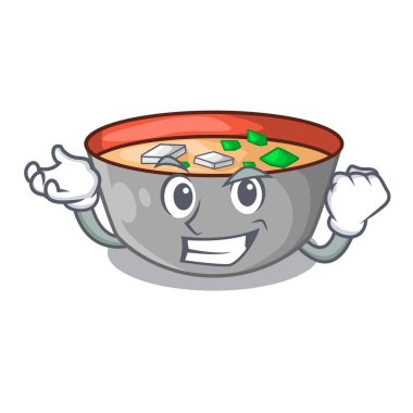 Maskot vektör illustrartion üzerinde izole başarılı Asya çorba Kupası