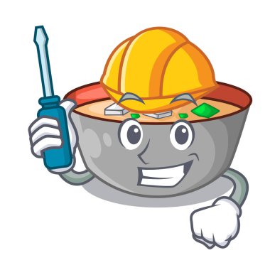 Miso çorbası karikatür vektör çizim Otomotiv lezzetli yemek