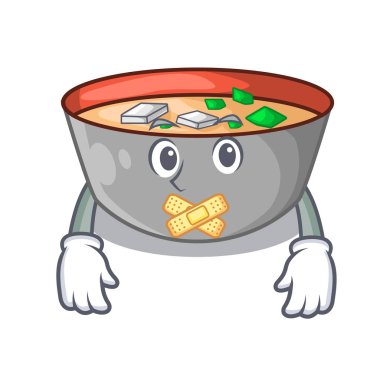 Miso çorbası karikatür vektör çizim sessiz lezzetli yemek