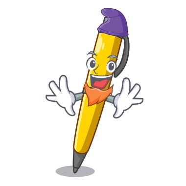 Elf kalem maskot vektör çizim için kullanılabilir