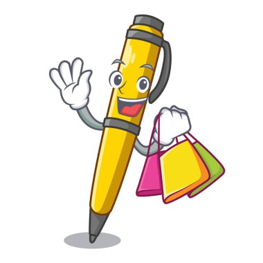 Alışveriş kalem maskot vektör çizim için kullanılabilir