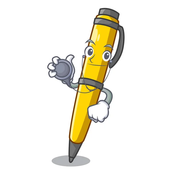 Doctor Pen Shape Cartoon Vector Illustration — Stock Vector