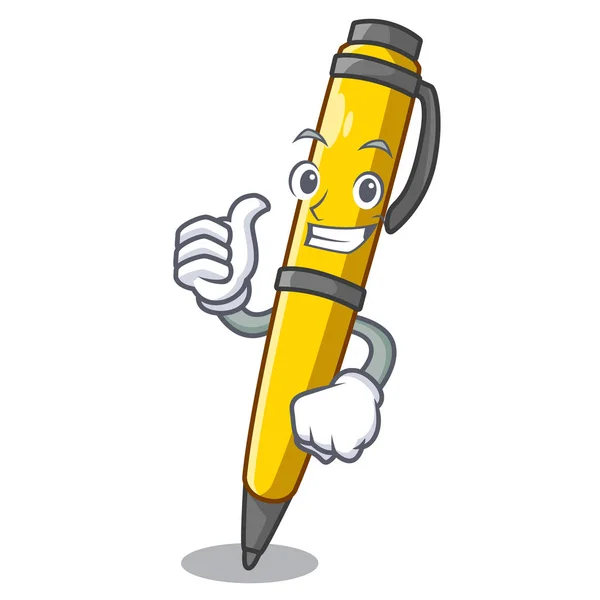 Duimschroef Opwaarts Pen Kunnen Worden Gebruikt Voor Mascot Vectorillustratie — Stockvector