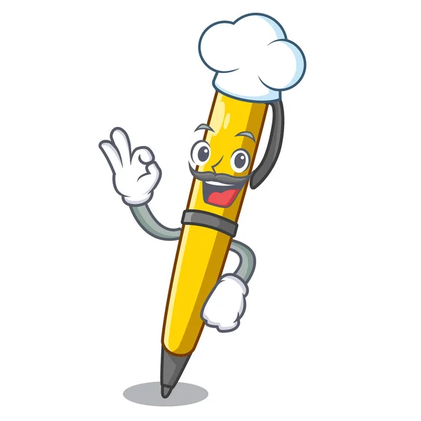 Chef Pen Can Used Mascot Vector Illustration — Stock Vector