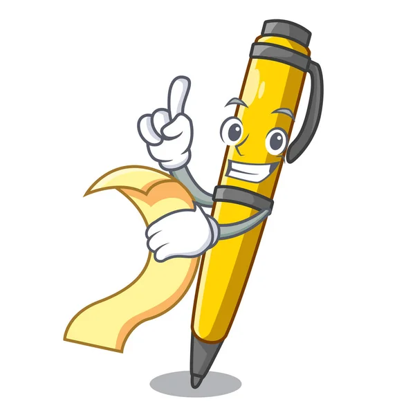 Menü klasik tükenmez karakter vektör illüstrasyon izole kalem ile