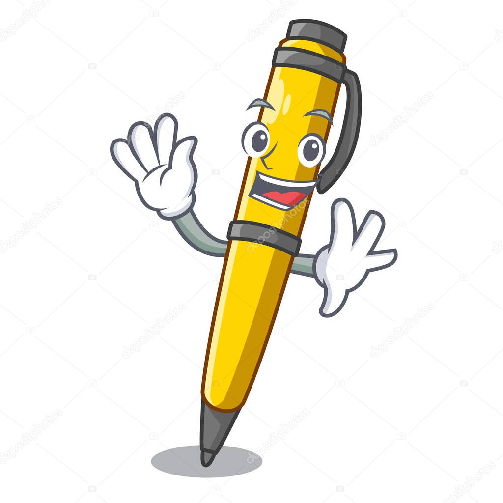 Waving pen can be used for mascot vector illustration