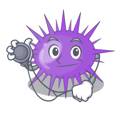 Doktor deniz kestanesi oyma mürekkep çizgi film vektör çizim çizim