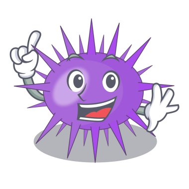 Parmak deniz kestanesi bir karakter vektör illüstrasyon izole