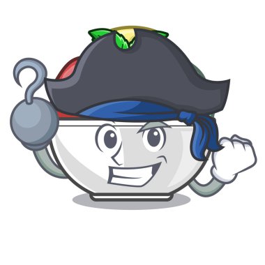 Korsan sorbe dondurma Kupası karikatür vektör çizim