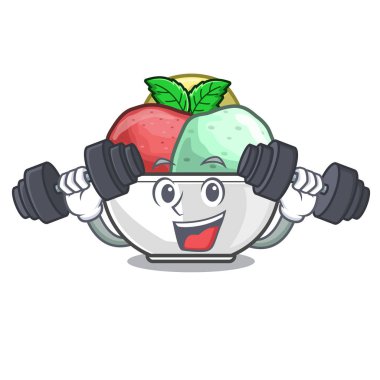 Fitness sorbe dondurma Kupası karikatür vektör çizim