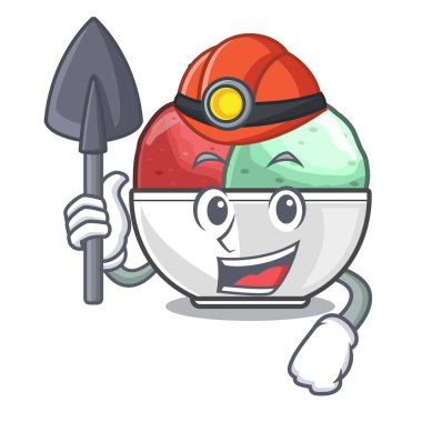 Sorbe izole Mascot madenci kepçe illüstrasyon vektör
