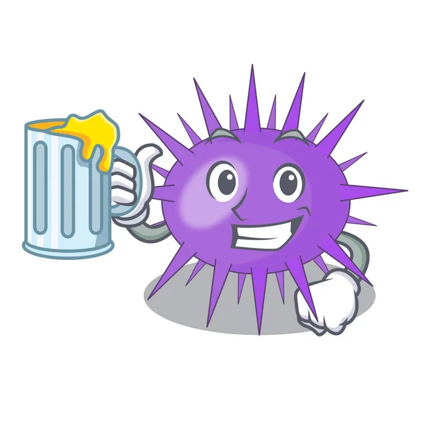 Juice Underwater Scenery Mascot Sea Urchin Vector Illustration — Stock Vector