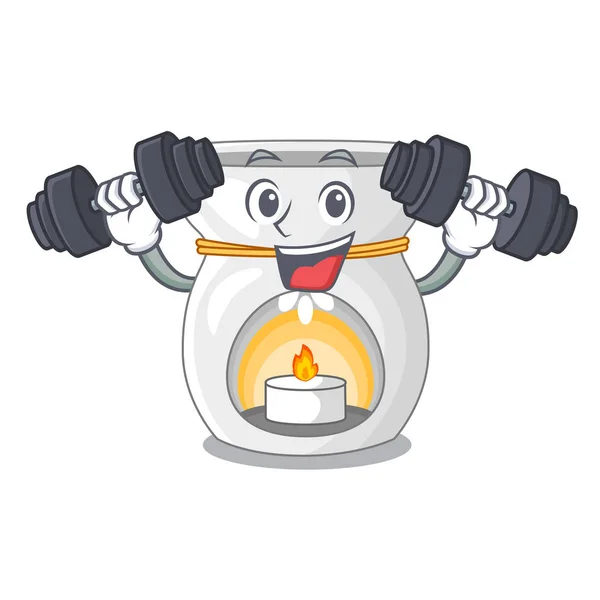 Fitness Aroma Lamp Cartoon Versions Vector Illustration — Stock Vector
