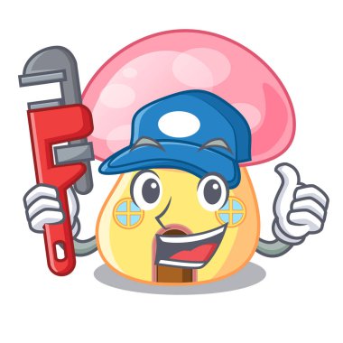 Tesisatçı gerçekçi köknar ağacı içinde kar karikatür vektör çizim