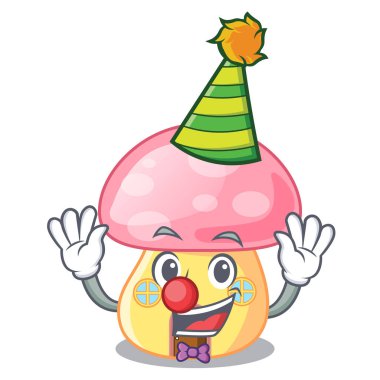 Palyaço gerçekçi köknar ağacı içinde kar karikatür vektör çizim