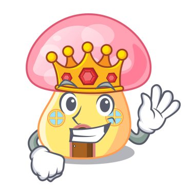 Kar karikatür vektör çizim Kral gerçekçi köknar ağacı