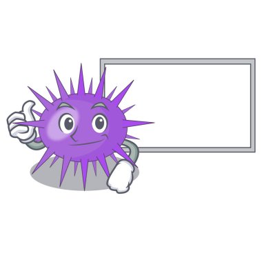 Başparmak yukarıya kurulu deniz kestanesi çizim oyma mürekkep çizgi film vektör çizim ile